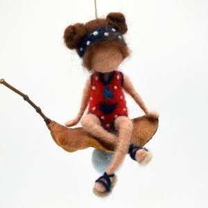 Needle-felted Summer Ornament