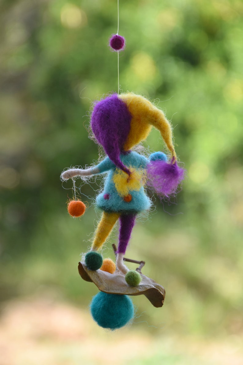 Needle Felted Juggling Gnome Ornament Waldorf Inspired Home - Etsy