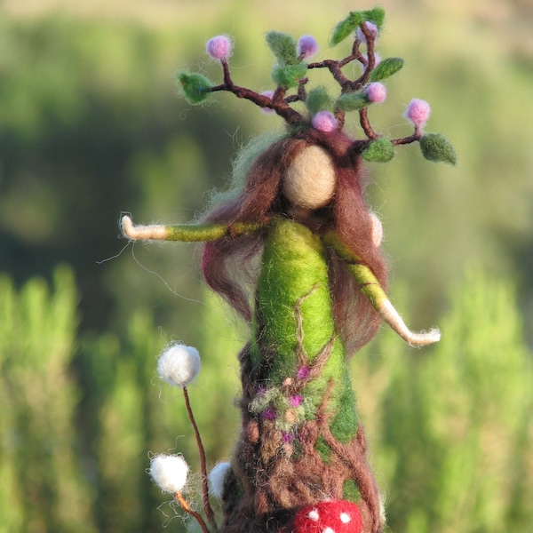 Needle felted tree guardian waldorf inspired