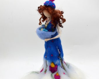 Needle felted mother with baby doll