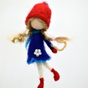 Christmas Tree ornament Needle felted fairy Waldorf inspired doll Home decor