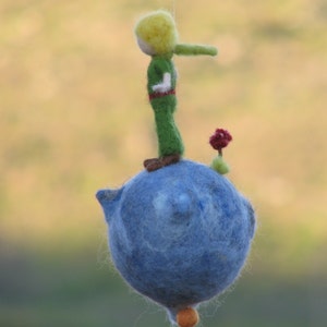 Waldorf inspired Prince needle felted Little boy mobile image 3