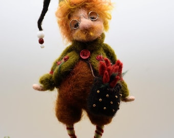 Needle Felted Spring Gnome – Wool Doll