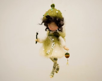 Needle Felted Spring Fairy Ornament