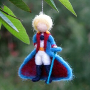 Christmas ornament Little prince Needle felted Waldorf inspired