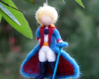 Christmas ornament Little prince Needle felted Waldorf inspired