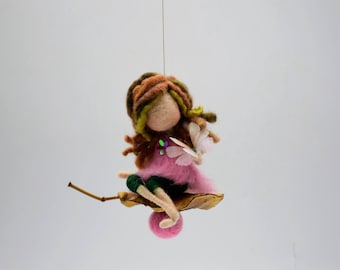 Needle felted Butterfly fairy ornament