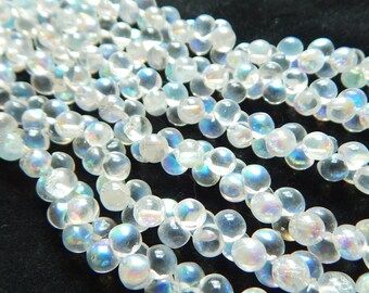 4mm Czech MC Glass Bicone Beads Rondell//Diamond Twilight blue