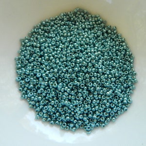 8 grams - 15/0 Miyuki Seed Beads - Duracoat Galvanized Seafoam No. 4217