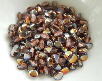 100 Beads - Pinch 5x3mm Crystal Sliperit - Czech Glass