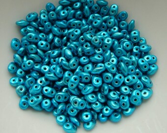 2 x 5 mm スーパーデュオビーズ メタルラストターコイズ 10グラム チェコガラス