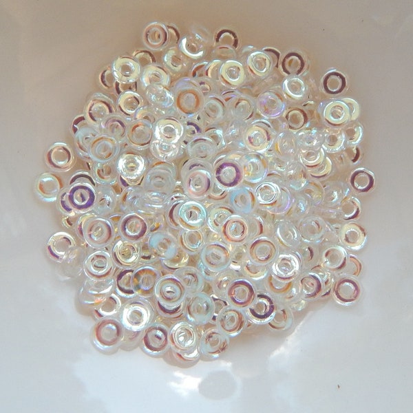 Czech Glass O Bead Crystal AB 5 grams