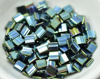 5MM Tila 5 grams Two Hole Beads Metallic Green Iris Miyuki No. 468