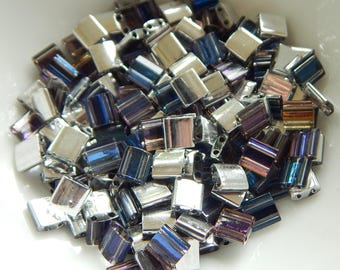 Tila 5 grams Crystal Helio 2-Hole 5mm Square Miyuki Beads No. 4554