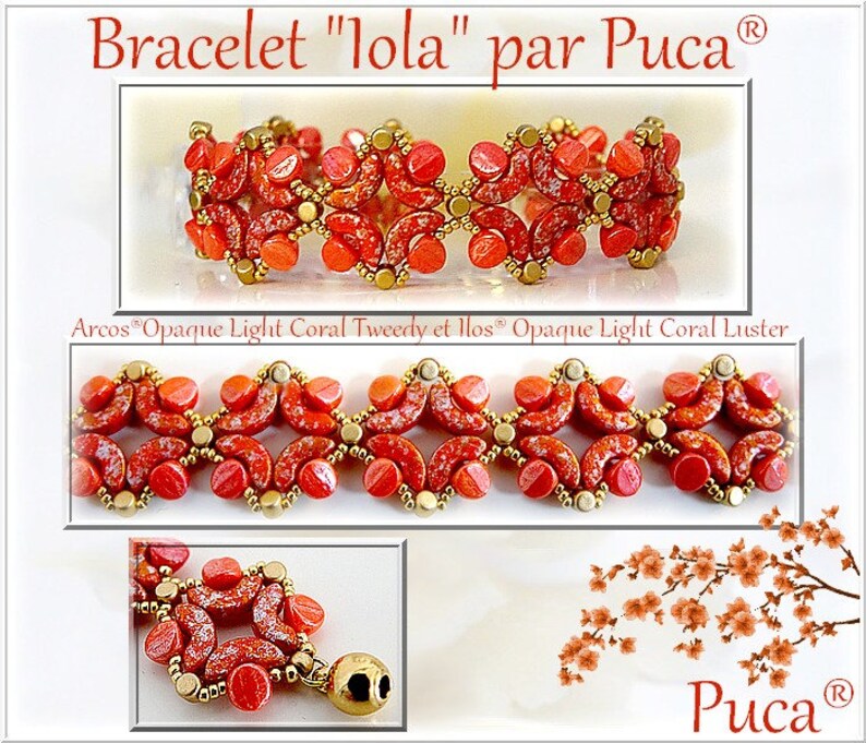 25 Beads Arcos\u00ae par Puca\u00ae Paris Opaque Light Coral Splash Czech Glass