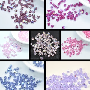 Preciosa 4mm Bicone M.C. Crystal Pink, Purple Colors - Choose Color (24 Beads)