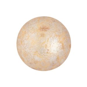 Cabochon Par Puca® 18mm - Opaque Ivory Spotted - (1 Piece) Czech Glass Cab