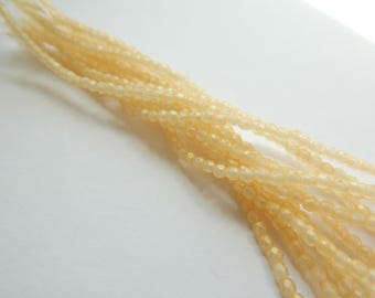 100 Beads - 2mm Fire Polished Faceted - Sueded Gold Lamé - Czech Glass