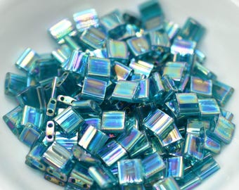5MM Tila 5 grams Beads Transparent Teal AB Miyuki No. 2458