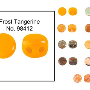 Choose Color - Kalos® par Puca® (50 beads) 2-Hole 4x3mm Drum Shape - Frost Tangerine Collection - Czech Glass