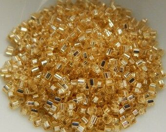 1.8mm Miyuki Cube 10g Silver Lined Gold Glass Seed Bead No. 3