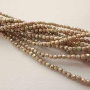 100 Beads - Fire Polished Faceted 2mm Opaque Green Ultra Luster - Czech Glass