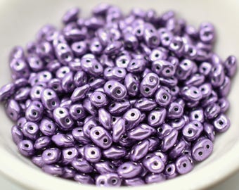 2x5mm SuperDuo Beads Saturated Metallic Grapeade 10 grams Czech Glass Beads