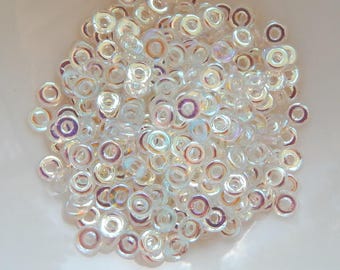 Czech Glass O Bead Crystal AB 5 grams