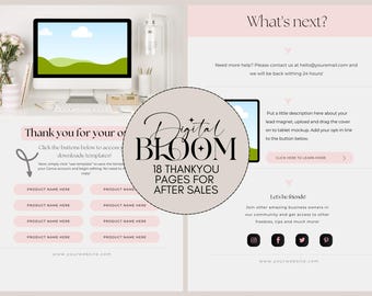 18 páginas de agradecimiento para tienda Etsy, editables, paquete de plantillas de Canva, páginas personalizables, plantillas de página de agradecimiento, plantillas de Etsy para Canva