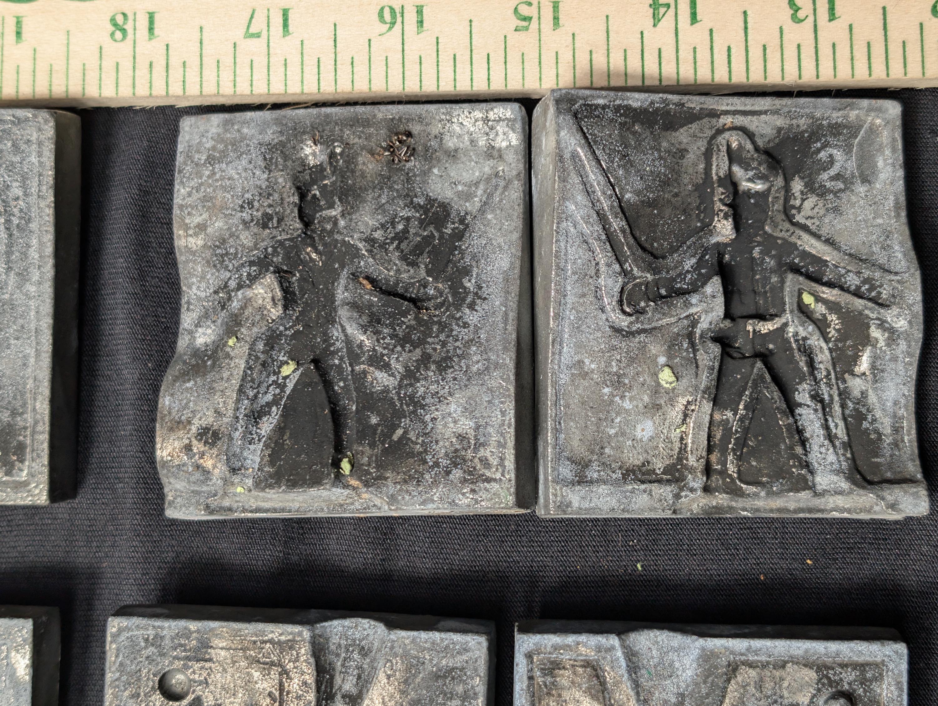 Lot of 4 Iron/aluminum Toy Soldier Military Color Guard Casting Molds ...