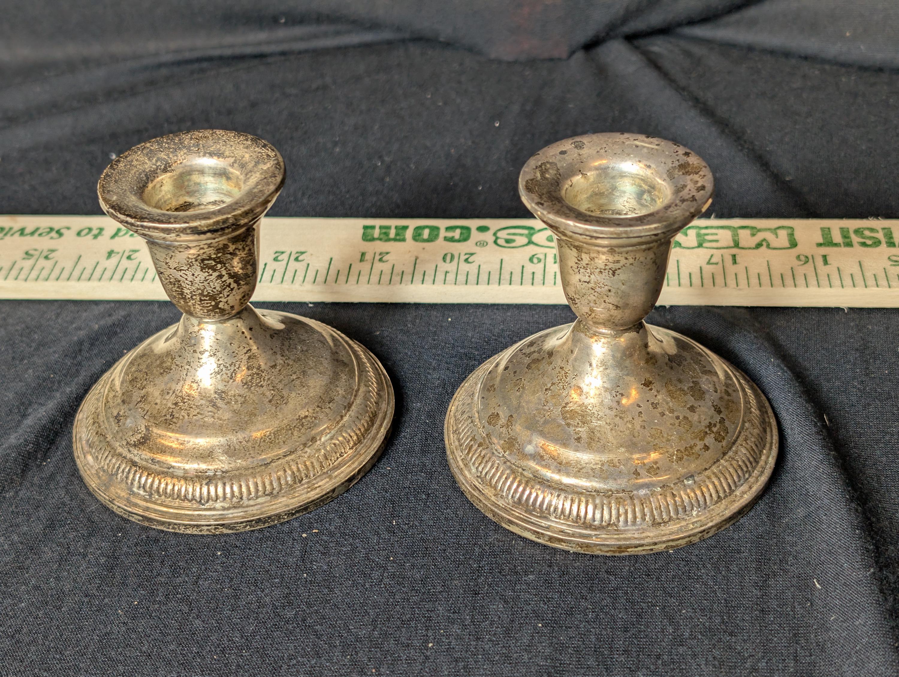 Weighted Sterling Silver Candle Holders - Etsy
