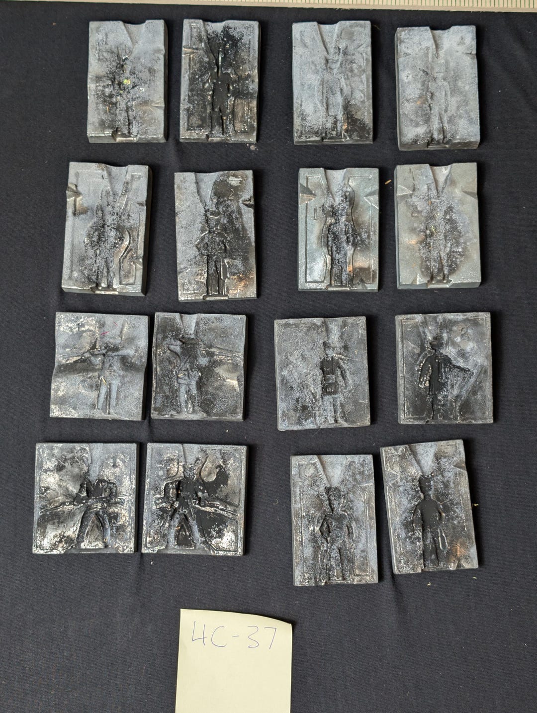 Lot of 8 Iron/aluminum Toy Soldier Military Color Guard Casting Molds ...