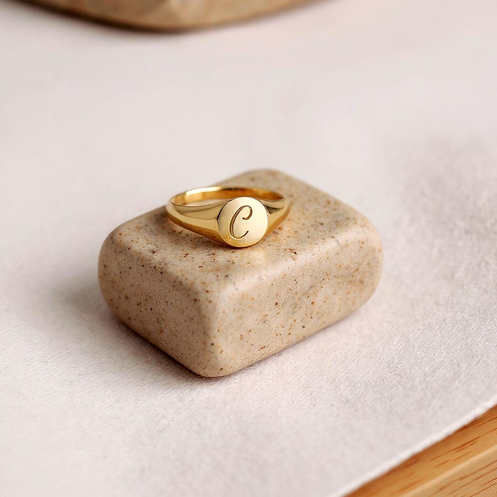 Customized Initial Ring, Dainty Initial Ring, Initial Personalized Ring ...