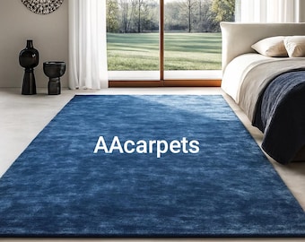 Luxury Royal Blue Solid Area Rug | Soft Plush Modern Carpet for Living Room & Bedroom | Contemporary Home Decor Rug by AAcarpets