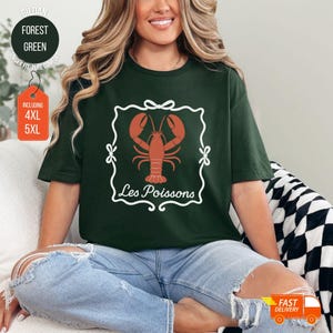 Comfort Colors Lobster T-Shirt: French Coastal Graphic Tee