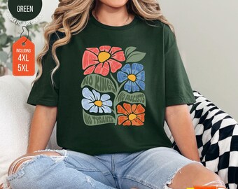 No Kings Anti-Trump Graphic Tee: Floral Protest Shirt