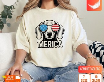 Patriotic Dachshund T-Shirt: Vintage USA Flag, 4th of July Tee