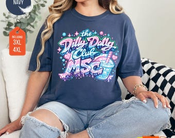 T-shirt Dilly Dally Club Comfort Colors, sarcastisch retroshirt, grappig grafisch T-shirt voor dames
