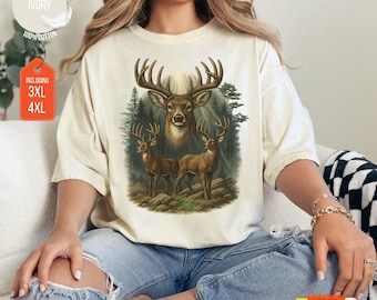 Vintage Deer 90s Graphic Style T-shirt: Comfort Colors Grunge Retro Deer Shirt