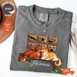 Cats Warriors Comfort Colors Tshirt: Cats Clans Shirt, Book Lovers Sweatshirt