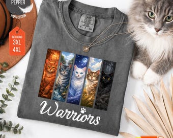 Warrior Cats Clan T-Shirt – ThunderClan, RiverClan, StarClan, WindClan, ShadowClan, Books lovers gift