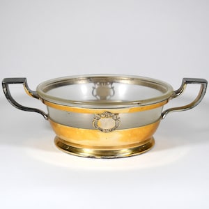 Vintage Glass and Silver Plate Serving Dish