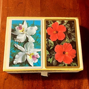 Vintage Two Deck Set of Congress Brand Floral Playing Cards