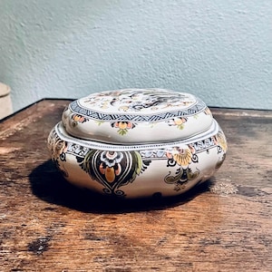 Vintage Polychrome Delftware Vanity Dish