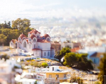 Agia Marina Athinon in Athens, Greece Tilt-Shift 5x7 Inch Photographic Print