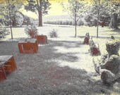 Waiting For UFO Storm King Art Installation Social Commentary Sepia 5x7 Inch Photographic Print