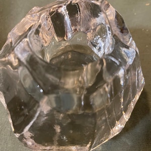 Kosta Boda Sweden Rock Clear Art Glass Votive Holder Paperweight Anna Ehrner Ice