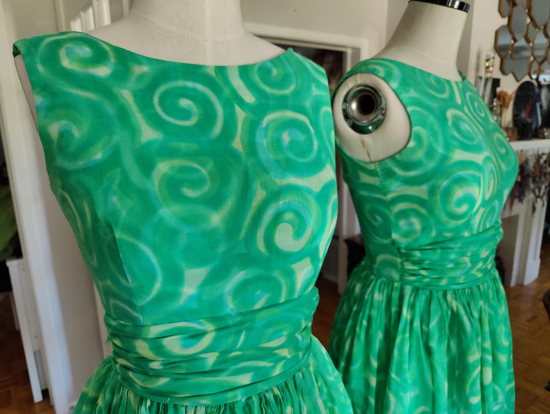 vintage green dresses for women Pink & Green main image 1