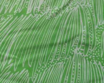 Lime Green 60s Mod Cotton Vintage Fabric, 70 x 104" + large scrap, 70s Yardage Mid Mod MCM Retro Tiki Print