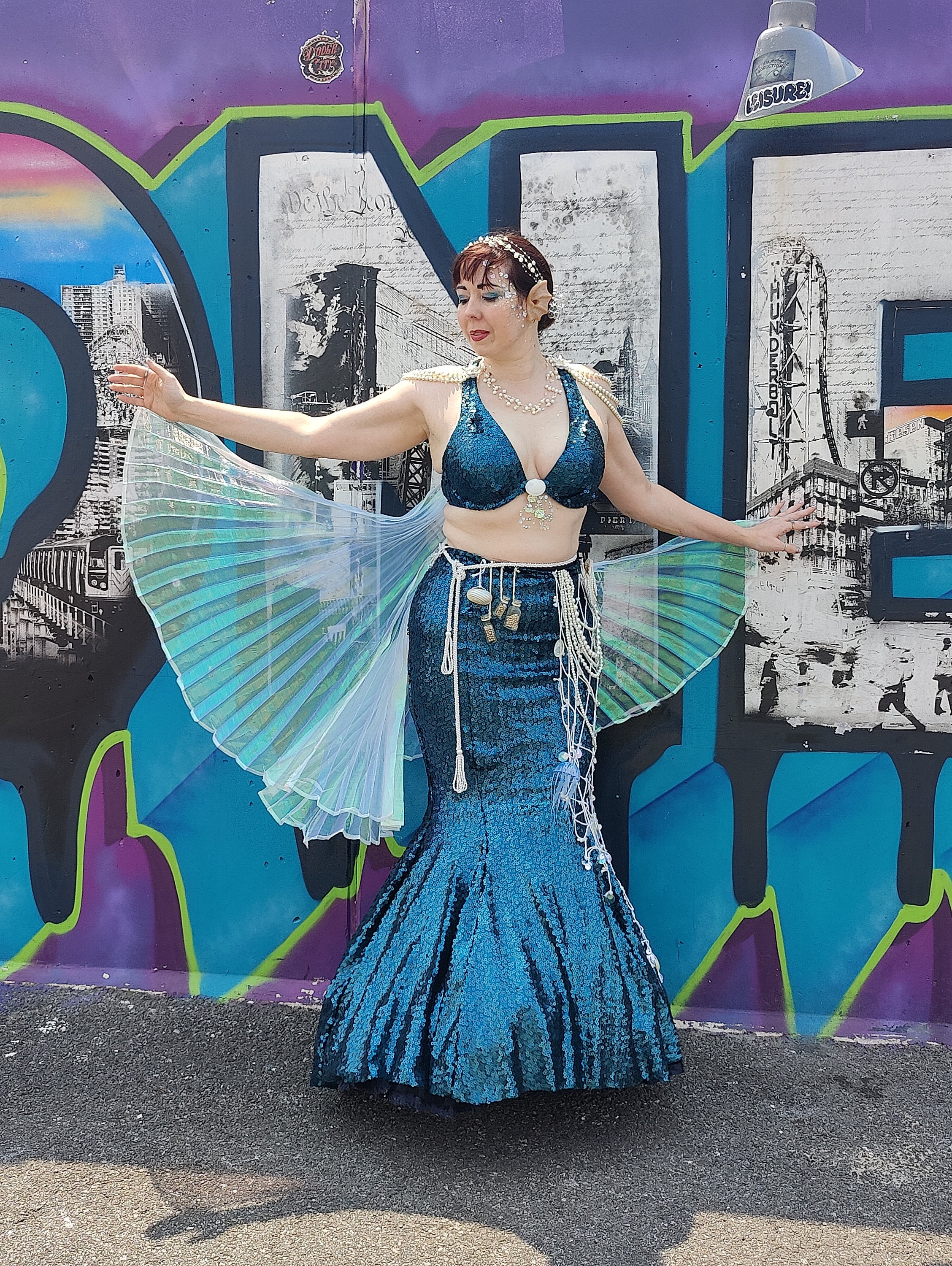 layered mermaid prom dress LaDivine - CC2308